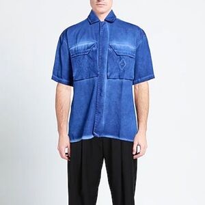 A Cold Wall Button Up Shirt Blue Faded Oversized Pockets Samuel Ross Oversized